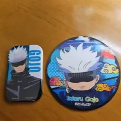 呪術廻戦 五条悟 スクエア缶バッジ&ラバーコースター