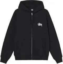 ステューシー ジップパーカー ブラック Lサイズ バックロゴ