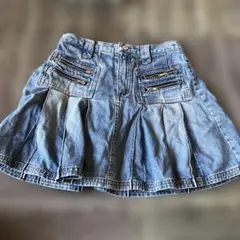 デニム フレアスカート ジッパーポケット付き