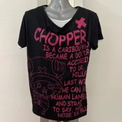 ONE PIECE チョッパー Tシャツ 重ね着風 ブラック M