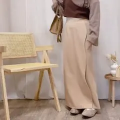 akane Amista ウェーブラップ風スカート ニュアンス ナロー しまむら