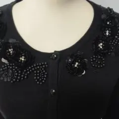 長袖カーディガン ビジュー