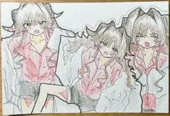 ブルアカ カスミ 手描きイラスト ポストカード