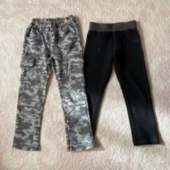 ストレッチパンツ 2枚セット カーゴパンツ 110cm