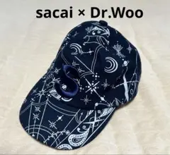 sacai × Dr.Woo wool bandana print cap 紺