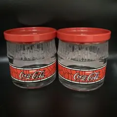 コカコーラCoca-Cola ガラスキャニスター 2個セット　昭和レトロ食器のサムネイル