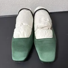 FABIO RUSCONI グリーン スリングバックシューズ