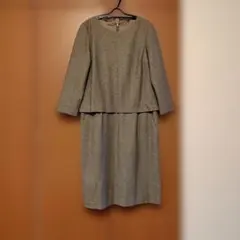 春セール！ニューヨーカーツイードワンピースブラウン11号Lサイズ