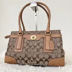 美品　COACH✨コーチ　トートバッグ　レザー　ターンロック　11062