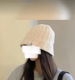 リブ編み バケットハット ニット帽 ビーニー