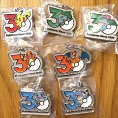 【コンプリート】ポケモン30周年 メタルチャーム マスコット　全7種