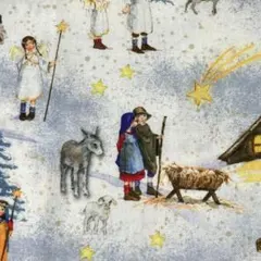 acufactumプリント生地 150cm×51cm【聖夜】綿100%