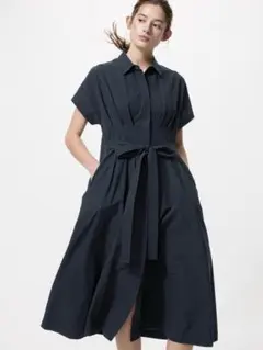 新品未使用タグ付 ❤︎ UNIQLO シアサッカーシャツワンピース XL 丈標準