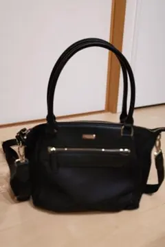 AGATHA アガタ　2way ブラック ショルダーバッグ 　レザー　ナイロン