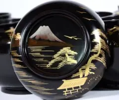 輪島塗 金時絵 富士風景紋 吸物椀 10客御節料理 お正月料理 茶懐石道具