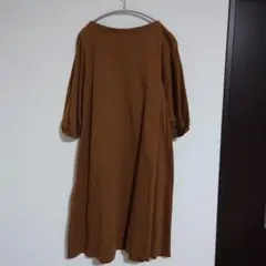 UNIQLO　ユニクロ　ブラウン 七分袖 ワンピース　М