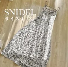 スナイデル 美品 キャミワンピース 小花柄 焦げ茶 白 ワンピース 春ワンピース