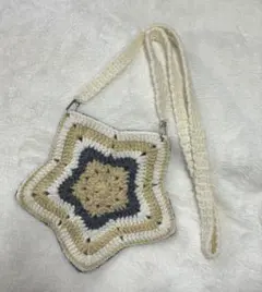 お星様ショルダーバッグ リバーシブル ハンドメイド 編み物
