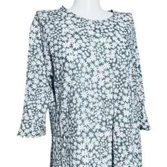 【未使用品 】noa-ge ノアジェ 花柄 チュニック 七分袖 M 綿100%のサムネイル