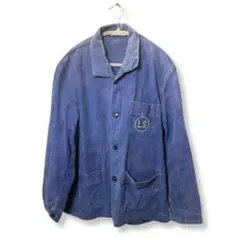 フランス製　ワークジャケット　ブルー　コットンツイル