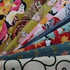 24✕15cmサイズ和柄生地ハギレ12枚セット（295）