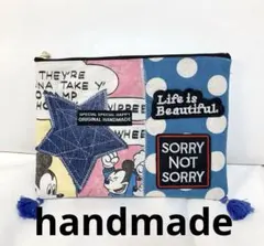 ミッキーマウス ハンドメイドポーチ♪^ - ^タッセル付き