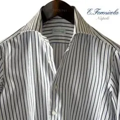 ERRICO FORMICOLA/ダークネイビーストライプ/コットンシャツのサムネイル