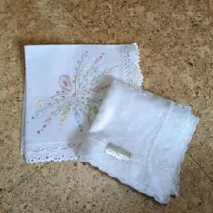 『新品未使用』mila schön レースハンカチ＆刺繍ハンカチ　2枚セット