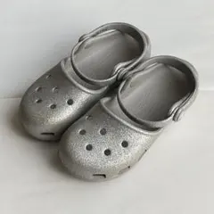 Crocs クロックス サンダル C13シルバー ラメ 女の子 キッズ