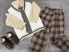 セレモニー服　カジュアルコーデ 4点セットとカジュアルシューズ