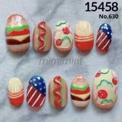 ①⑤④⑤⑧✳︎現品✳︎ネイルチップ　アメリカネイル　ジャンクフードネイルのサムネイル