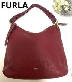 極美品 FURLA 赤 トートバッグ A4 PC 水筒 マザーバッグ 保存袋 