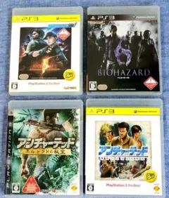 PS3人気ゲーム4本セット 「バイオハザード」 「アンチャーテッド」