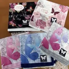 HM 花柄ガーゼハンカチ 58cm x 58cm２枚 綿ハンカチ３枚　５枚セット