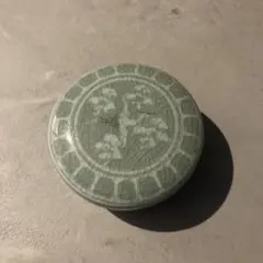 茶道具 高麗青磁 香合 鶴 古岩 小物入れのサムネイル