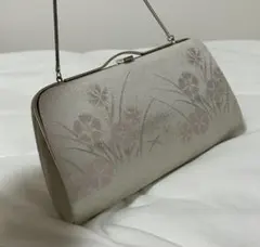 シルバー 花柄 クラッチバッグ 成人式 結婚式