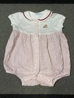美品 familiar ファミリア 袖付 ロンパース 60サイズ シミ無し