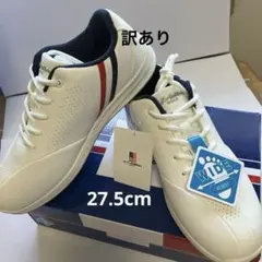 メンズ　スパイクレスゴルフシューズ　ホワイト　27.5cm 4Ｅ設計　訳あり