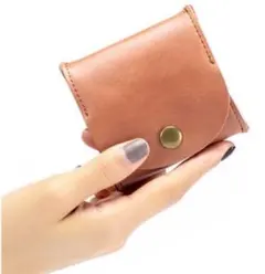 コインケース 本革 ミニ財布 小物入れ ポーチ キャメル 手のひらサイズ