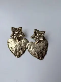 ハートと星のデザイン イヤリング