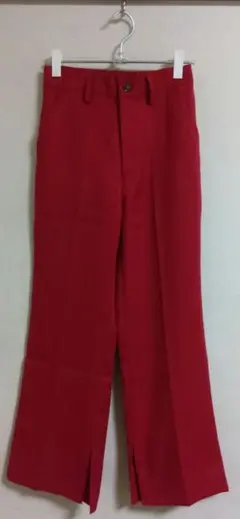 coen 赤 フレアパンツ
