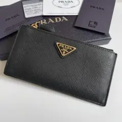 【極美品】プラダ フラグメントケース 三角ロゴ サフィアーノレザー 1MC079
