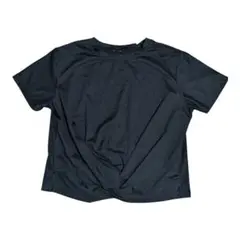 フロントツイスト 半袖 Tシャツ ブラックのサムネイル