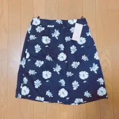 MAJESTIC LEGON 花柄 ネイビー スカート