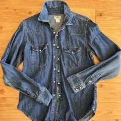 D.M.G. デニム長袖シャツ インディゴブルー