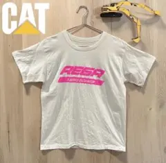 90's "CATキャタピラー三菱"REGA バックホウロゴプリントT ピンクのサムネイル