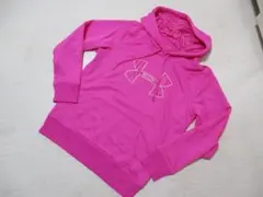 ★超美品　アンダーアーマー　フード付き　パーカー　サイズLG　ピンク