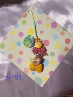 s-181カラフルビーズとリボンのストラップ