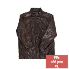 OLD GAP レザージャケット ダークブラウン XL 90s GAP オールド ギャップ 肉厚 レザー ジャケット L ダークブラウン