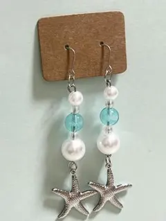 ハンドメイドピアス✴︎ヒトデ✴︎パール✴︎樹脂ポストへの変更可　#103